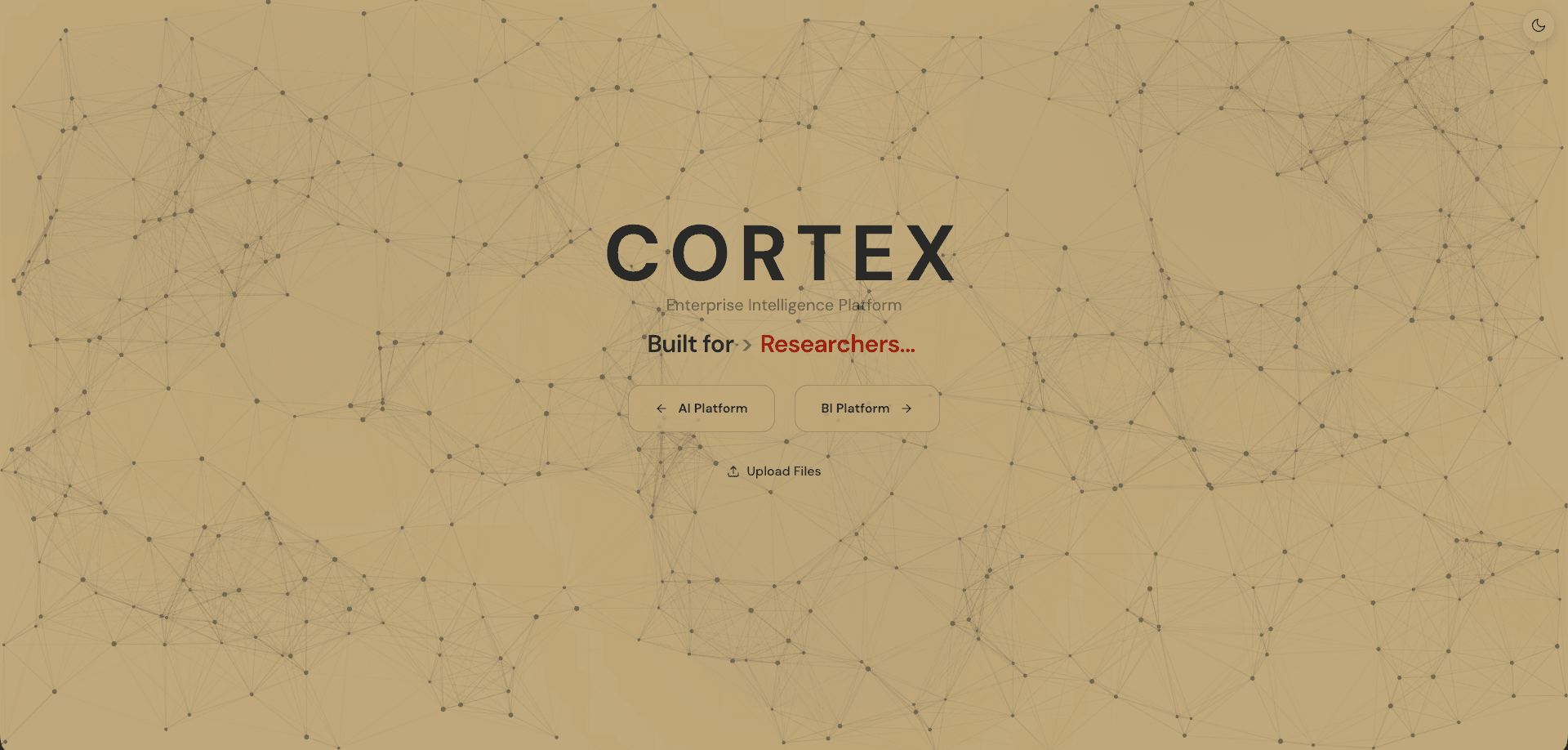 Cortex Platform Landing Page
