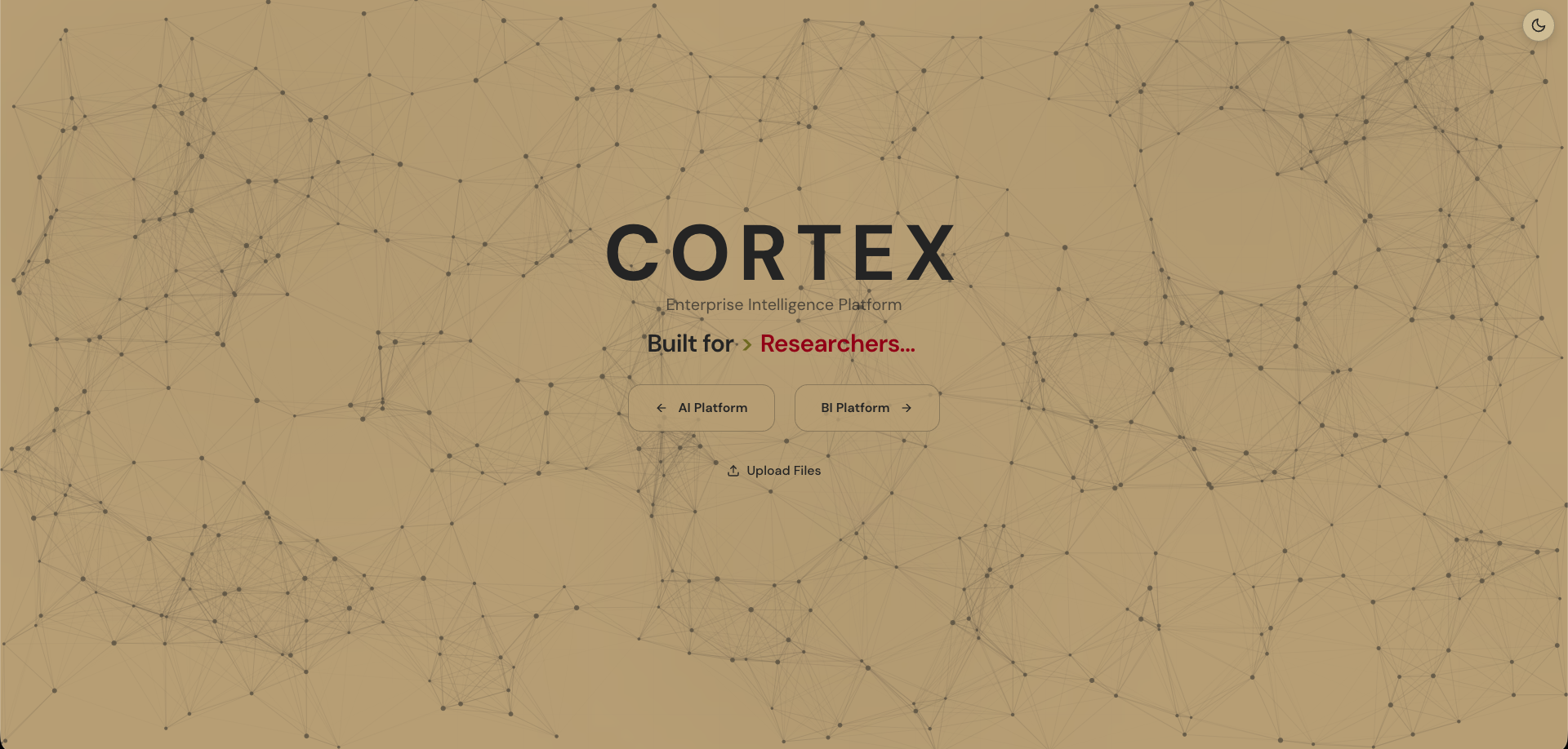 Cortex Platform Landing Page